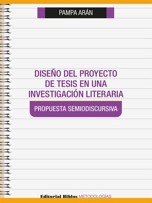 cover image of Diseño del proyecto de tesis en una investigación literaria
